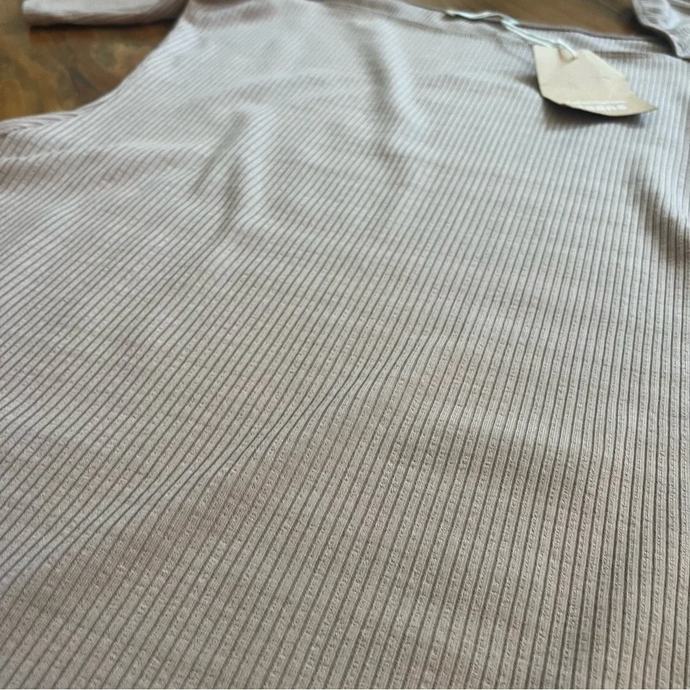 Reformation NEW Tan Sarita Dress Knit Ribbed Square Neck L Mini‎ Dress Bodycon